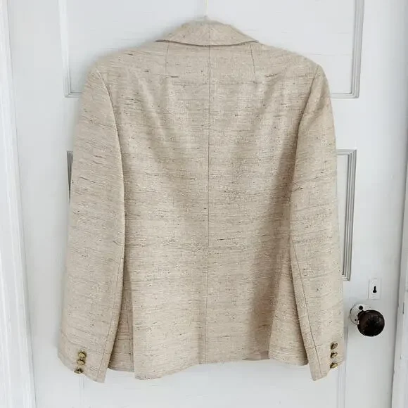 Vintage Devon Hall Cream Neutral Skirt Blazer Suit Set - Picture 4 of 16